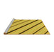 Sideview of Machine Washable Transitional Golden Yellow Rug, wshpat1033yw