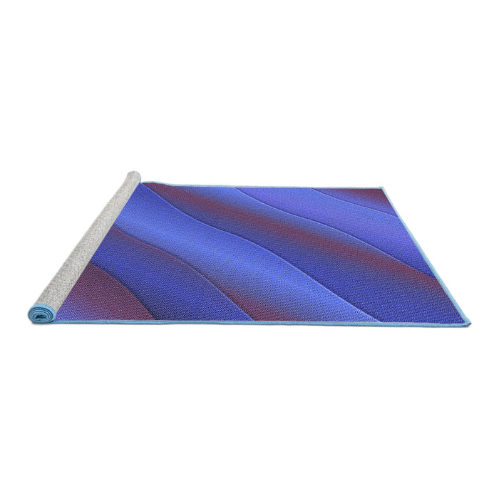 Sideview of Machine Washable Transitional Amethyst Purple Rug, wshpat1034blu