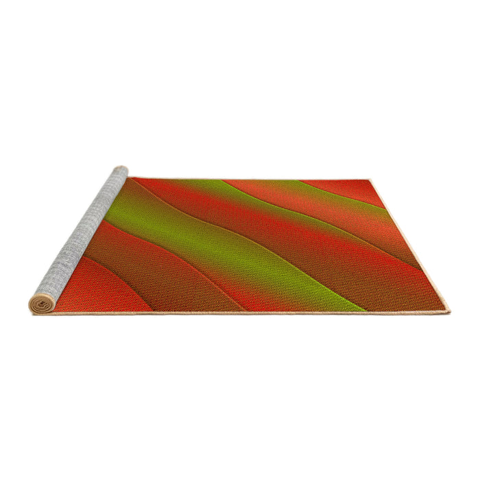 Sideview of Machine Washable Transitional Red Rug, wshpat1034yw