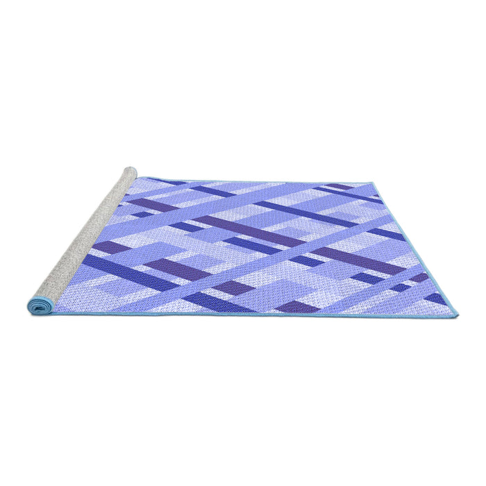 Sideview of Machine Washable Transitional Pastel Blue Rug, wshpat1035blu