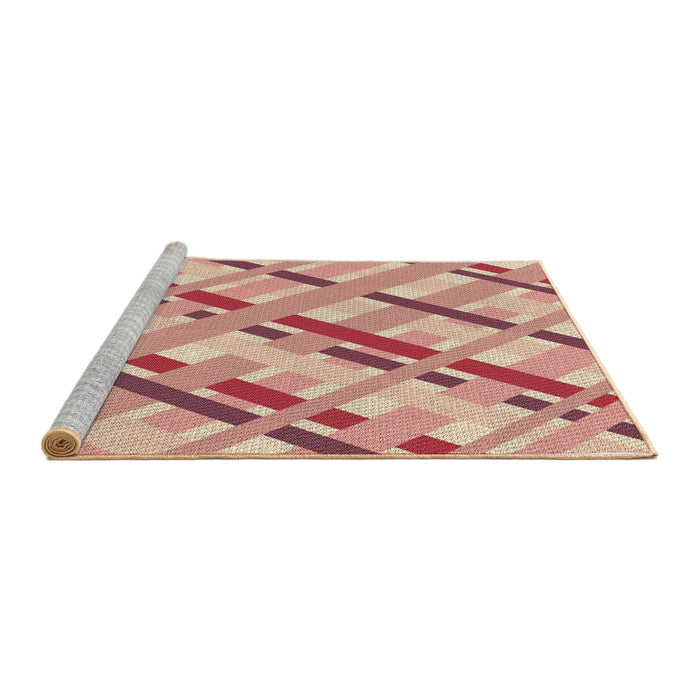 Sideview of Machine Washable Transitional Red Rug, wshpat1035brn