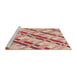 Sideview of Machine Washable Transitional Red Rug, wshpat1035brn