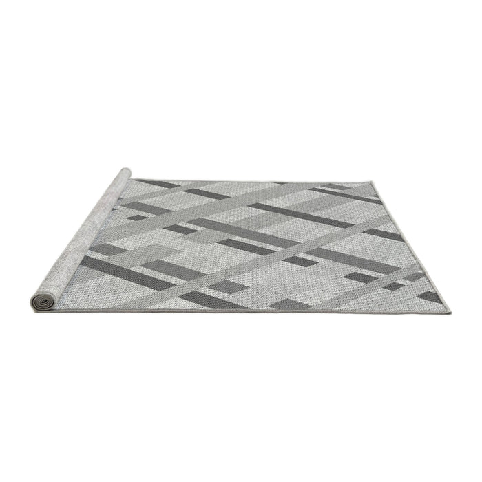 Sideview of Machine Washable Transitional Gunmetal Gray Rug, wshpat1035gry