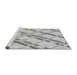 Sideview of Machine Washable Transitional Gunmetal Gray Rug, wshpat1035gry