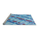 Sideview of Machine Washable Transitional Royal Blue Rug, wshpat1035lblu