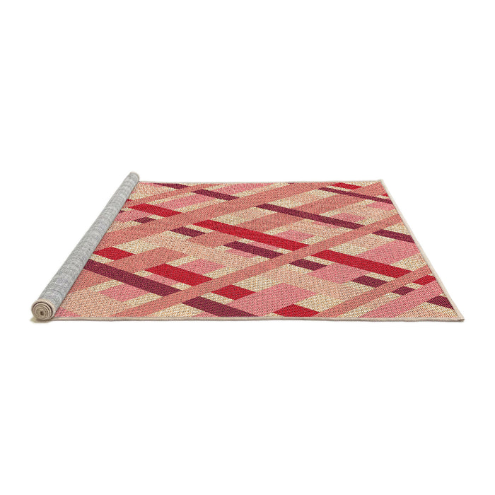 Sideview of Machine Washable Transitional Light Salmon Pink Rug, wshpat1035org