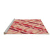 Sideview of Machine Washable Transitional Light Salmon Pink Rug, wshpat1035org