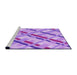 Sideview of Machine Washable Transitional Pastel Purple Pink Rug, wshpat1035pur