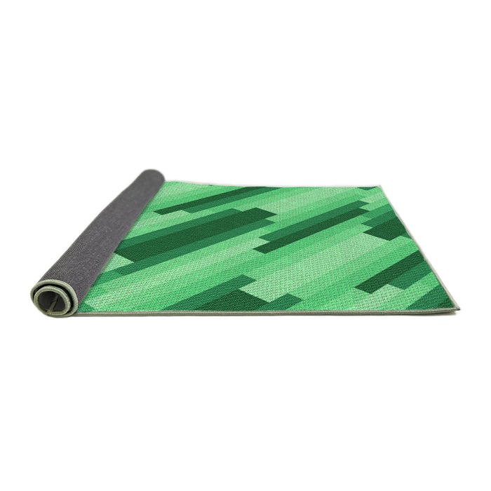 Thickness of Patterned Lime Mint Green Rug, pat1036grn