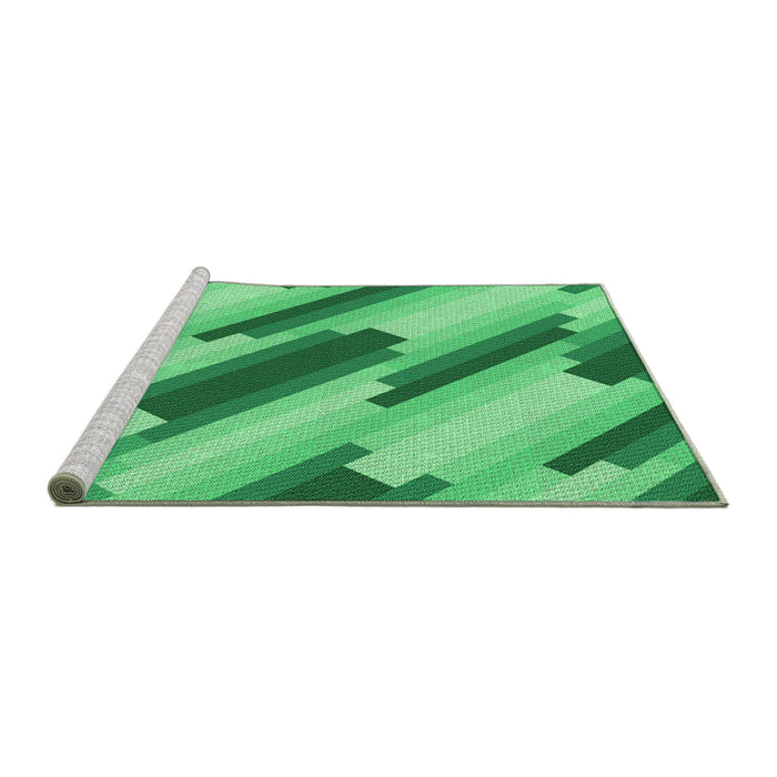 Sideview of Machine Washable Transitional Lime Mint Green Rug, wshpat1036grn