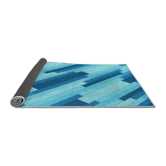 Thickness of Patterned Neon Blue Rug, pat1036lblu
