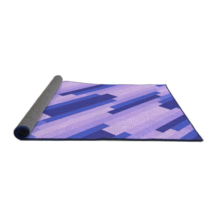 Thickness of Patterned Mauve Purple Rug, pat1036pur