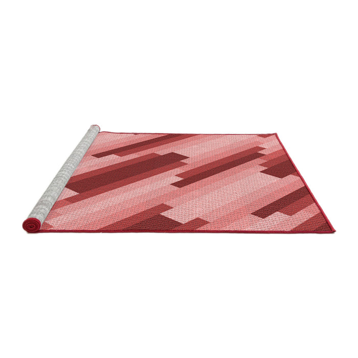 Sideview of Machine Washable Transitional Pastel Pink Rug, wshpat1036rd