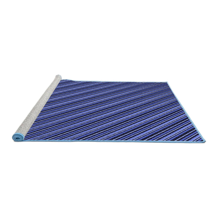 Sideview of Machine Washable Transitional Night Blue Rug, wshpat1037blu