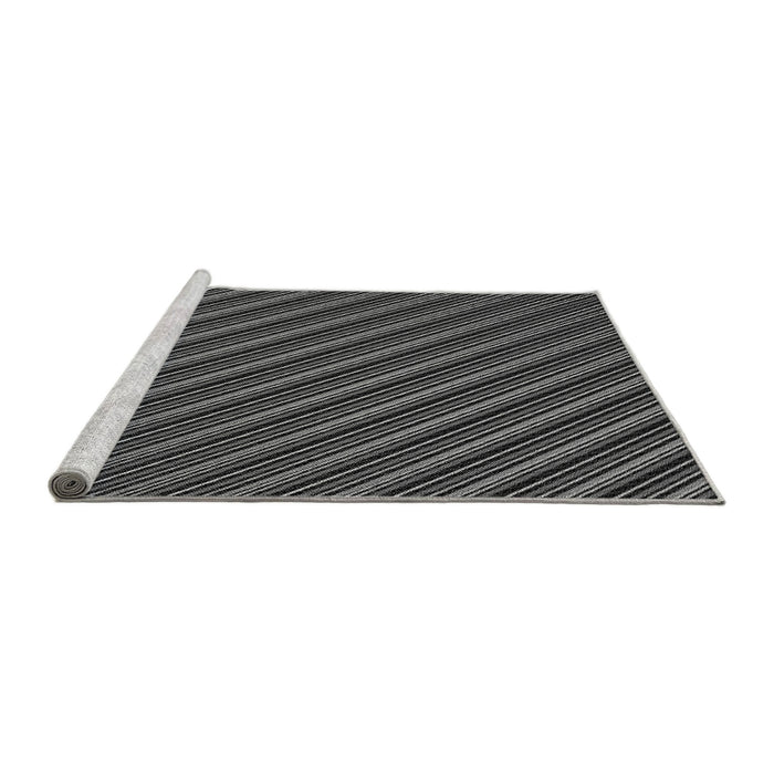 Sideview of Machine Washable Transitional Midnight Gray Rug, wshpat1037gry