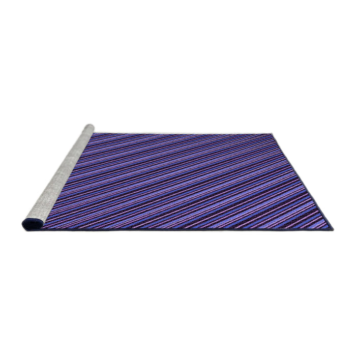 Sideview of Machine Washable Transitional Medium Slate Blue Rug, wshpat1037pur