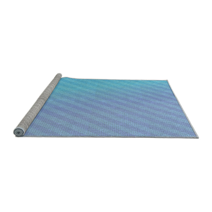 Sideview of Machine Washable Transitional Iceberg Blue Rug, wshpat1039lblu