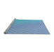 Sideview of Machine Washable Transitional Iceberg Blue Rug, wshpat1039lblu