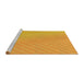 Sideview of Machine Washable Transitional Neon Orange Rug, wshpat1039yw