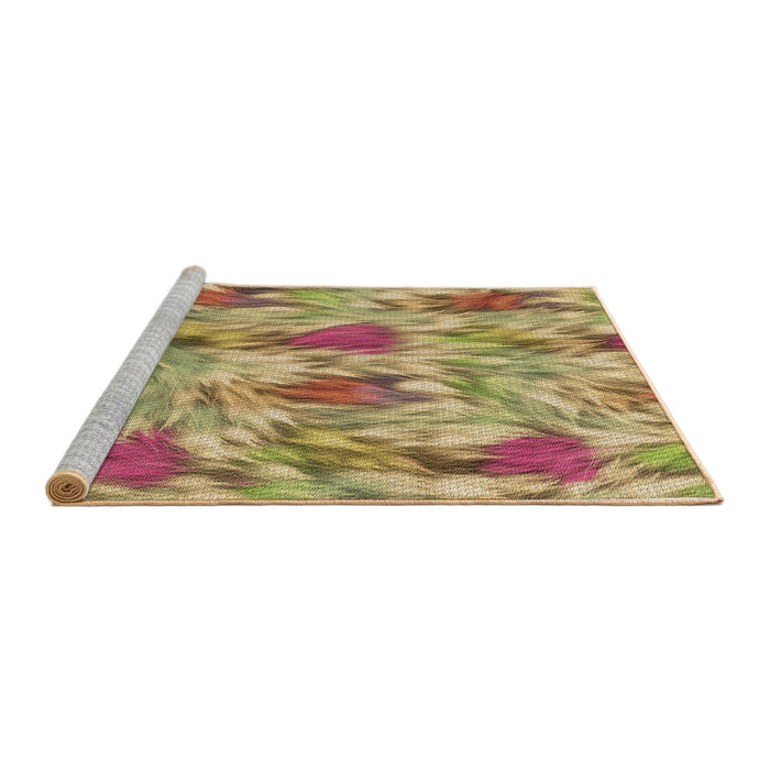 Sideview of Machine Washable Transitional Light Brown Rug, wshpat104brn