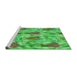 Sideview of Machine Washable Transitional Dark Lime Green Rug, wshpat104grn