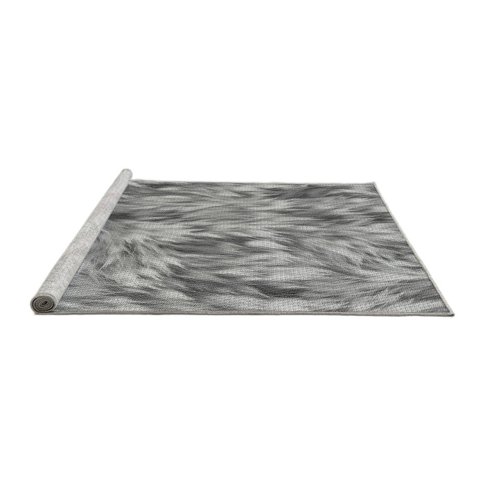 Sideview of Machine Washable Transitional Cloud Gray Rug, wshpat104gry
