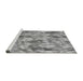 Sideview of Machine Washable Transitional Cloud Gray Rug, wshpat104gry