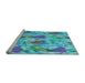 Sideview of Machine Washable Transitional Blue Ivy Blue Rug, wshpat104lblu