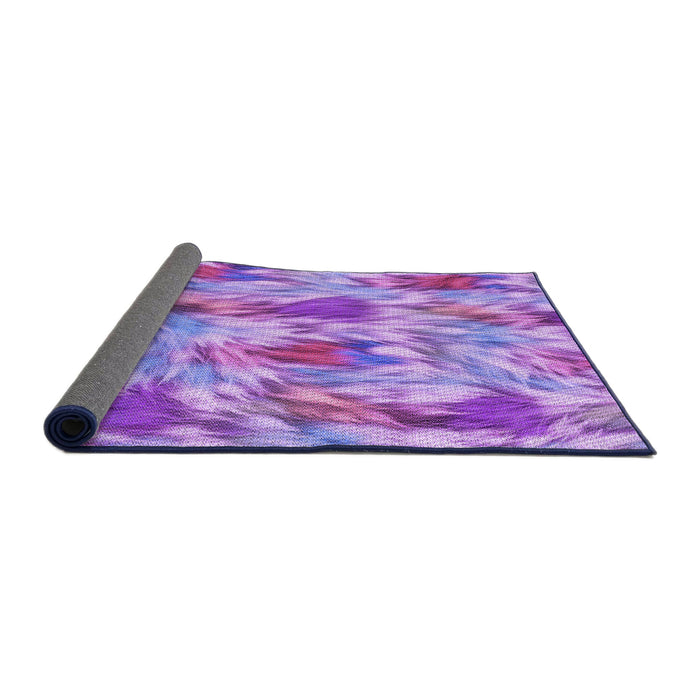 Thickness of Patterned Bright Lilac Purple Rug, pat104pur