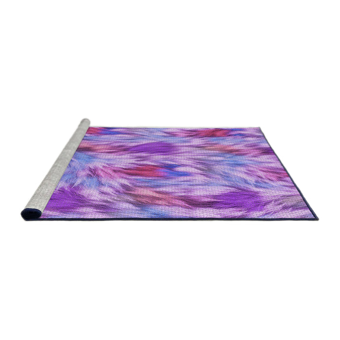 Sideview of Machine Washable Transitional Bright Lilac Purple Rug, wshpat104pur