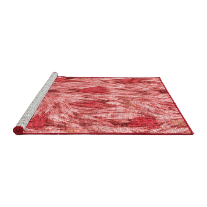 Sideview of Machine Washable Transitional Ruby Red Rug, wshpat104rd
