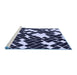 Round Machine Washable Transitional Night Blue Rug in a Office, wshpat1040blu