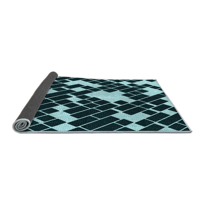 Thickness of Patterned Tiffany Blue Rug, pat1040lblu