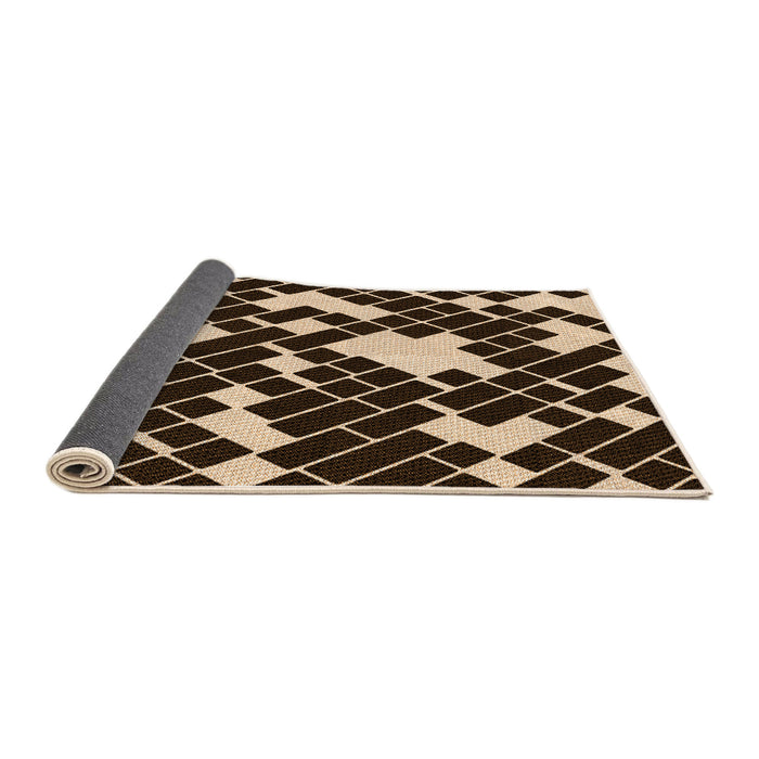 Thickness of Patterned Black Brown Rug, pat1040org