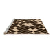 Sideview of Machine Washable Transitional Black Brown Rug, wshpat1040org