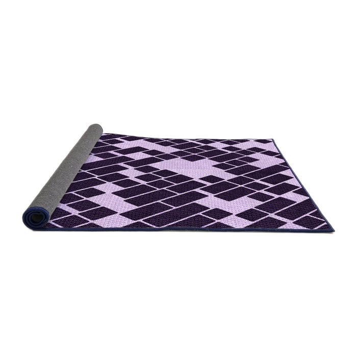 Thickness of Patterned Bright Lilac Purple Rug, pat1040pur