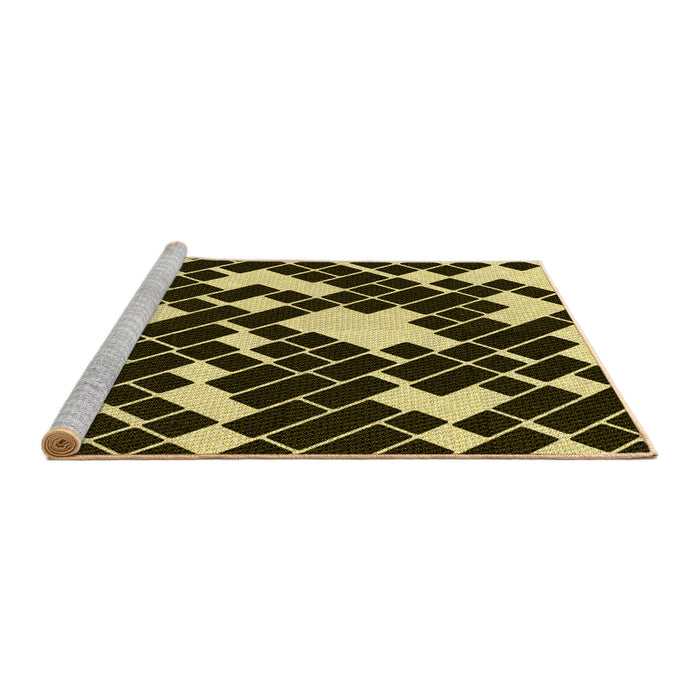 Sideview of Machine Washable Transitional Metallic Gold Rug, wshpat1040yw