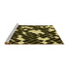 Sideview of Machine Washable Transitional Metallic Gold Rug, wshpat1040yw