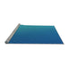 Sideview of Machine Washable Transitional Blue Rug, wshpat1041lblu