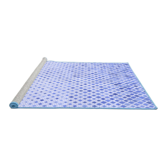 Sideview of Machine Washable Transitional Lavender Blue Rug, wshpat1042blu