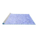 Sideview of Machine Washable Transitional Lavender Blue Rug, wshpat1042blu