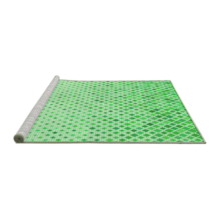 Sideview of Machine Washable Transitional Green Rug, wshpat1042grn