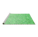 Sideview of Machine Washable Transitional Green Rug, wshpat1042grn