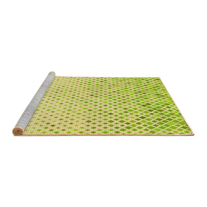 Sideview of Machine Washable Transitional Tea Green Rug, wshpat1042yw