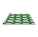 Sideview of Machine Washable Transitional Mint Green Rug, wshpat1043grn