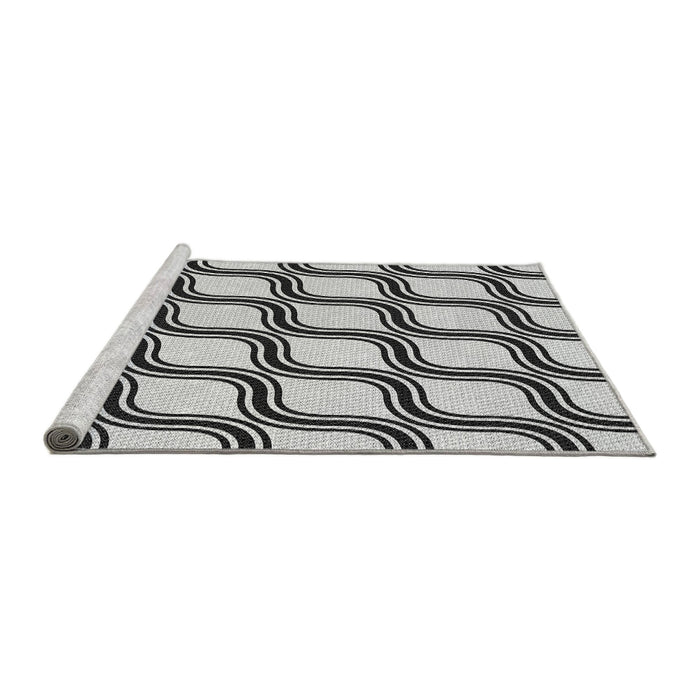 Sideview of Machine Washable Transitional Platinum Gray Rug, wshpat1043gry