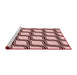 Sideview of Machine Washable Transitional Brown Red Rug, wshpat1043rd