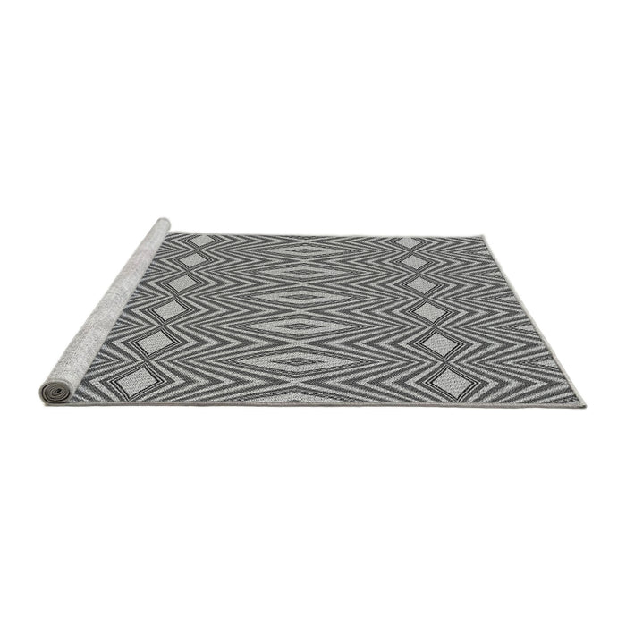 Sideview of Machine Washable Transitional Silver Gray Rug, wshpat1046gry