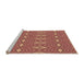 Sideview of Machine Washable Transitional Brown Sand Brown Rug, wshpat1046org