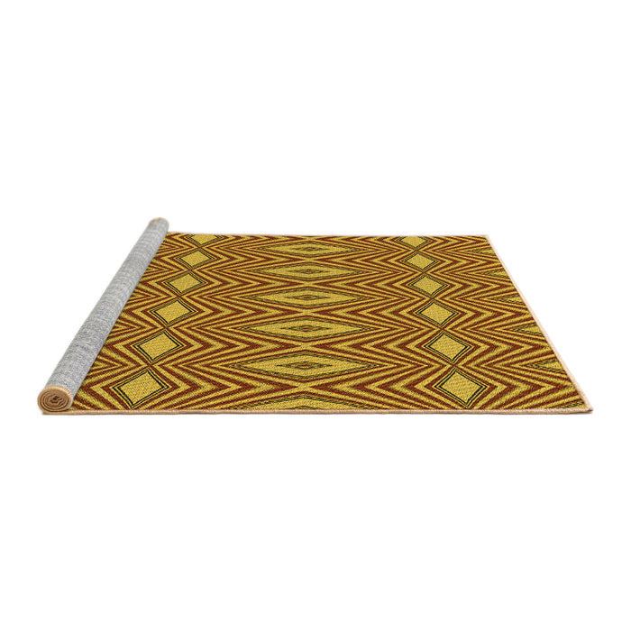 Sideview of Machine Washable Transitional Tomato Red Rug, wshpat1046yw